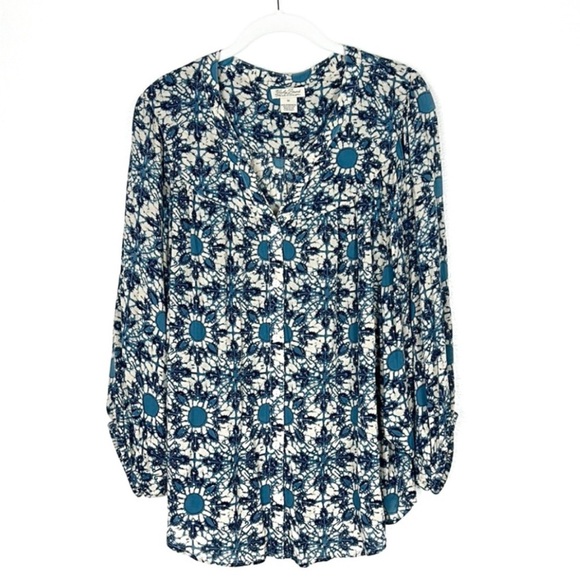 Lucky Brand Boho Billowy Button Up Blouse Medium - Picture 1 of 8